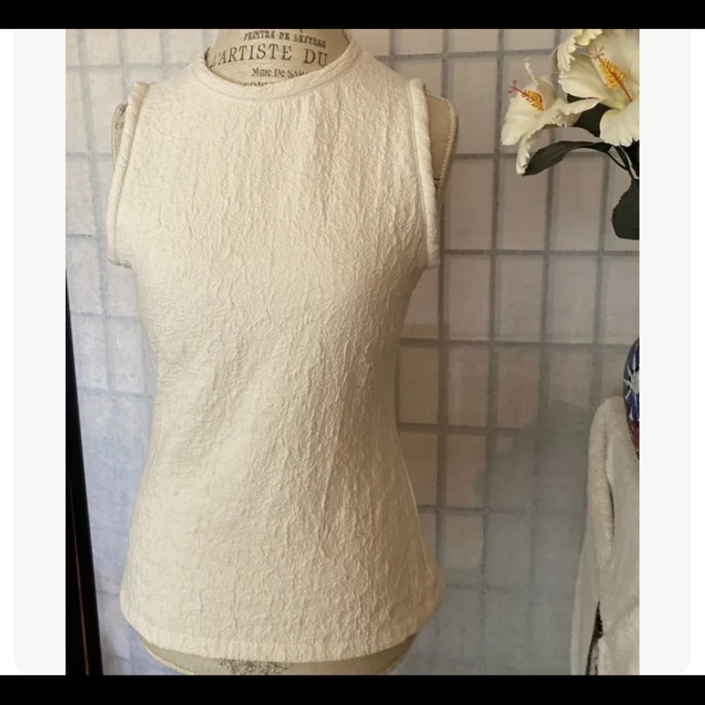 ZARA BASIC Women XS 2-Tone Dual texturedBack Keyhole Blouse/Top